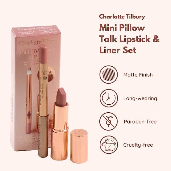 Charlotte Tilbury -  pillow talk medium lip liner and lipstick