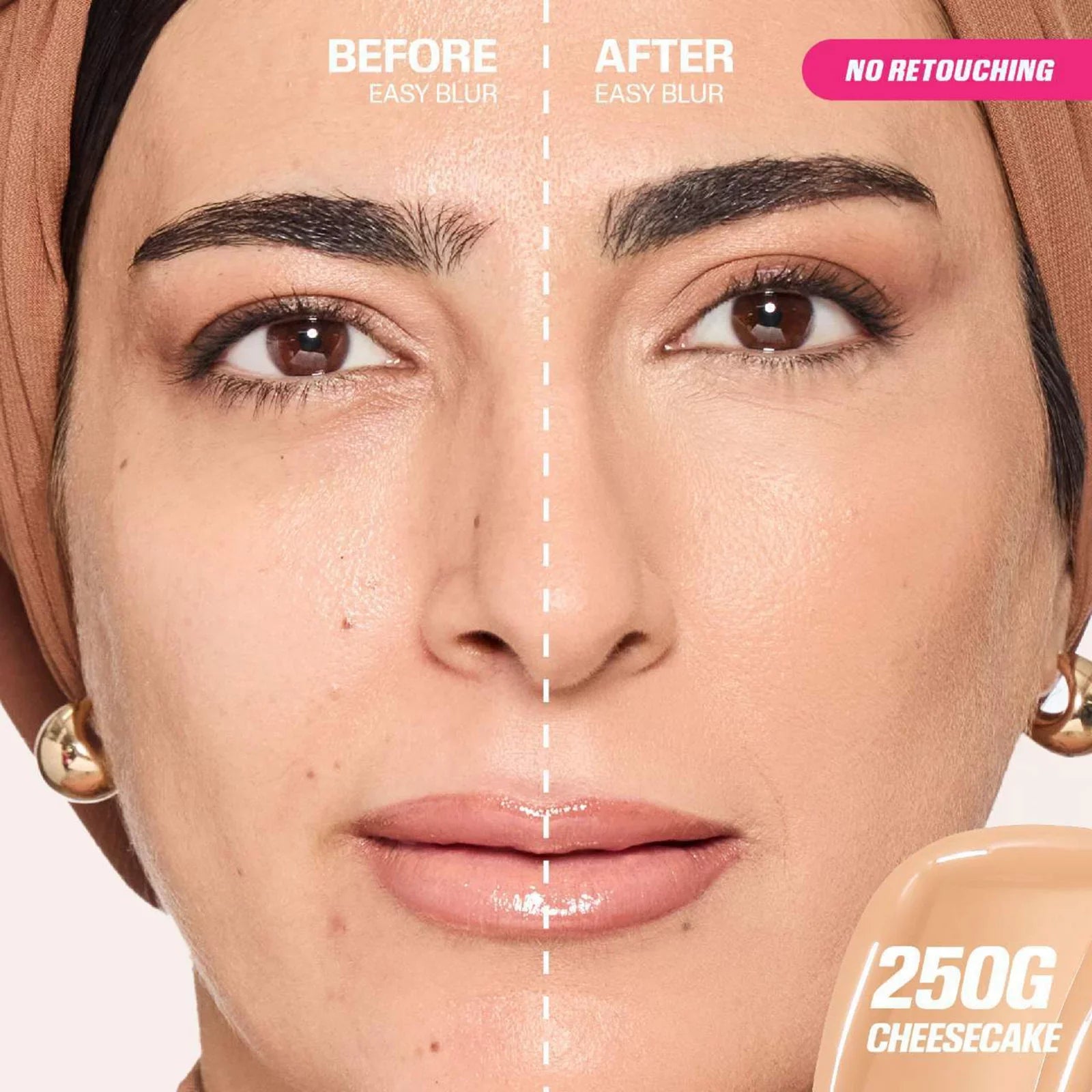 Huda Beauty Easy Blur Natural Airbrush Foundation with Niacinamide – Cheesecake 250G (30ml)