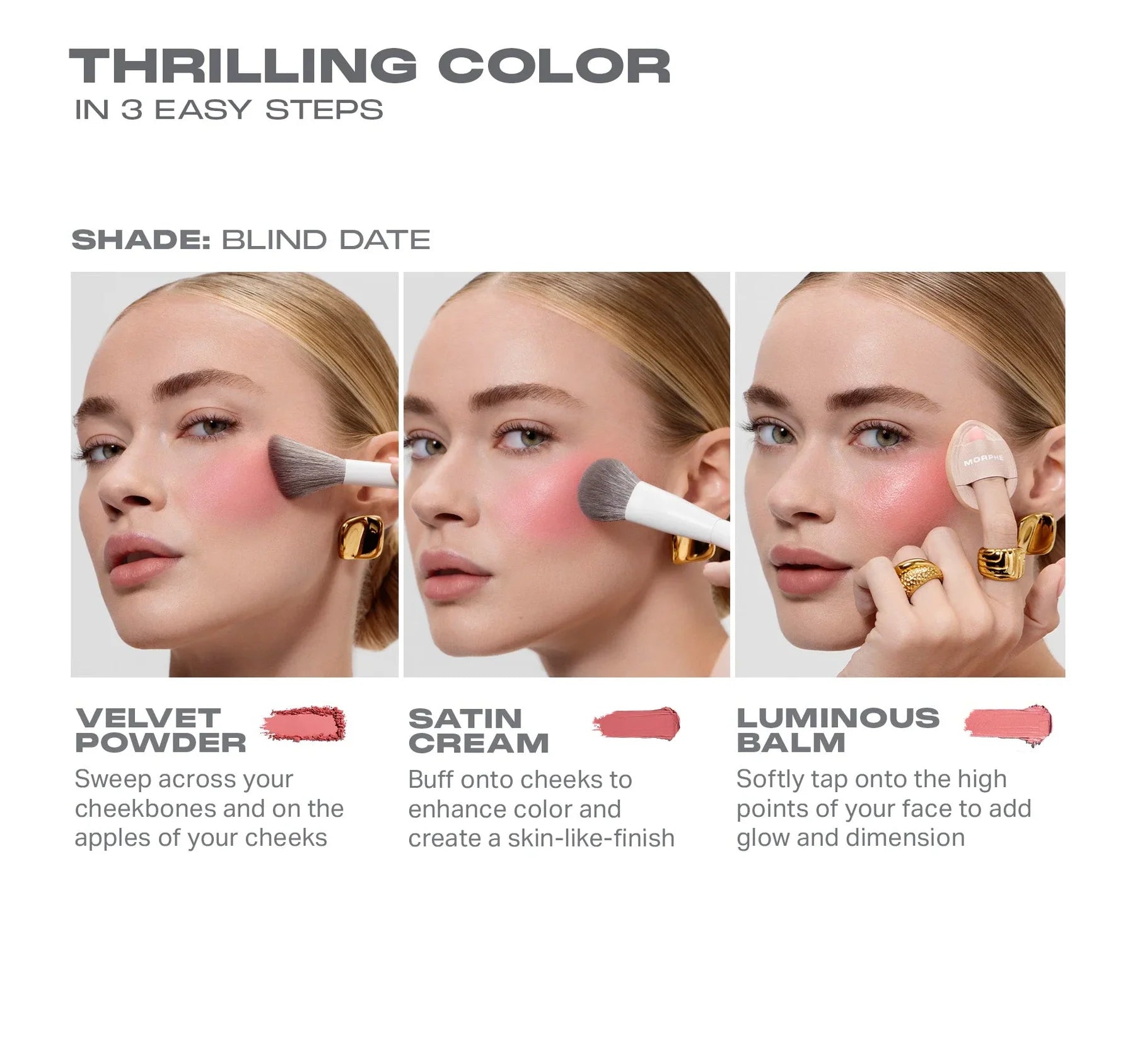 Morphe Cheek Thrills Multi‑Finish Face Trio