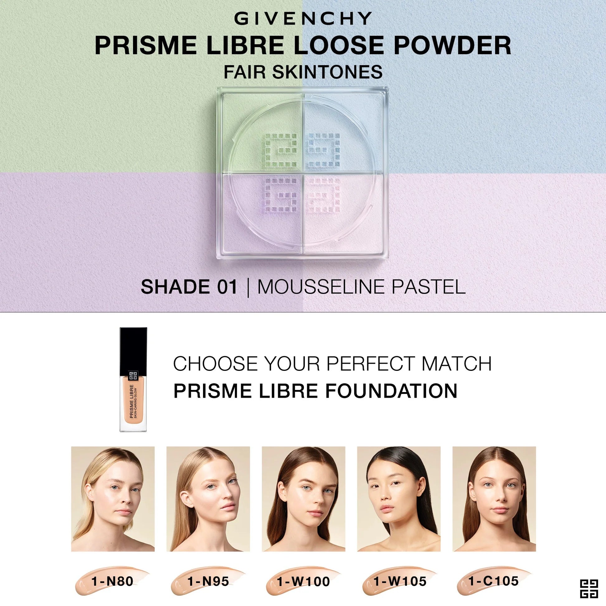 GIVENCHY Libre Matt-Finish Loose Powder 4 in 1 Mousseline Pastel 1